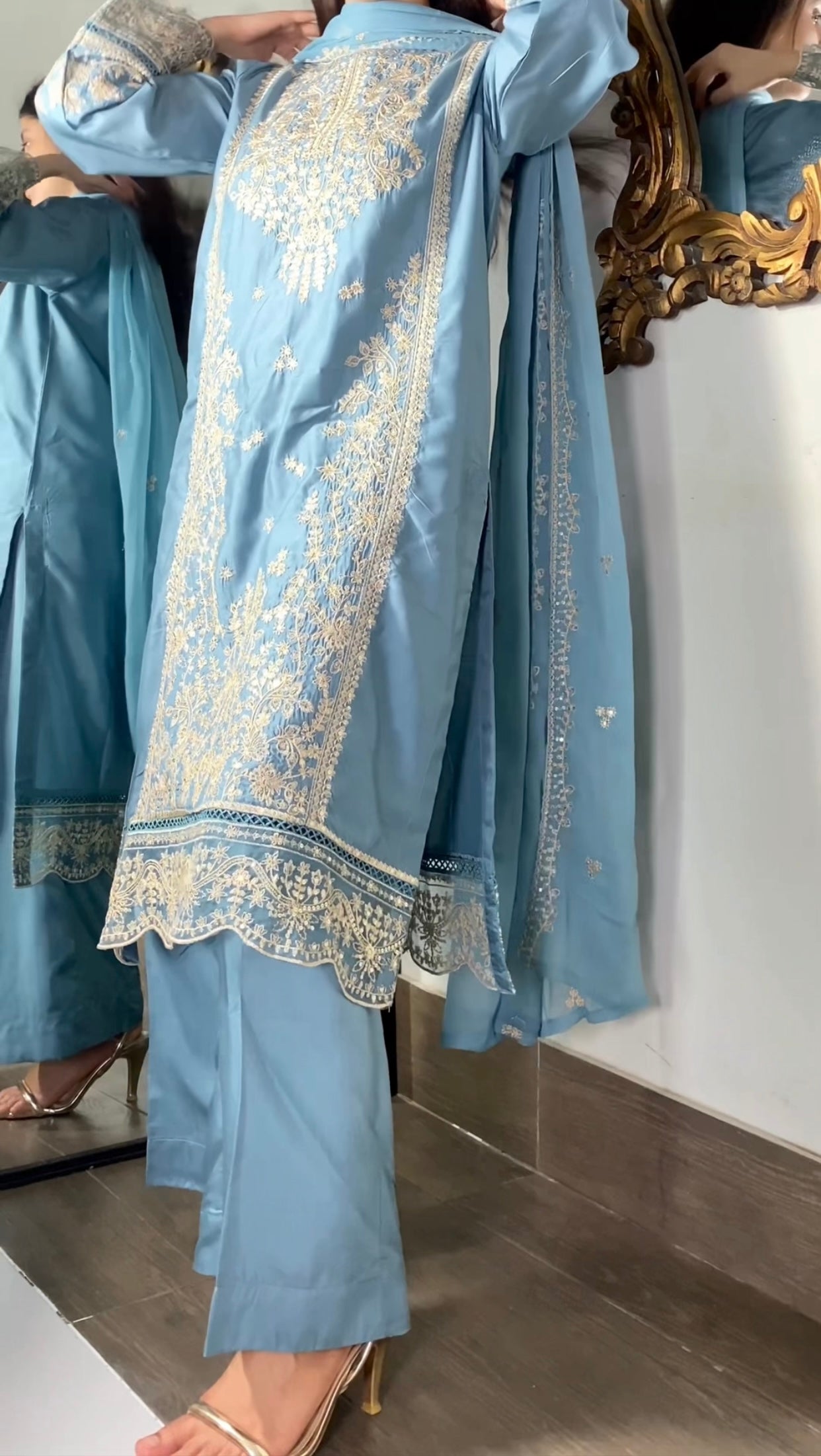 Amna Khurram Stitched 3 Piece Viscose Suit
