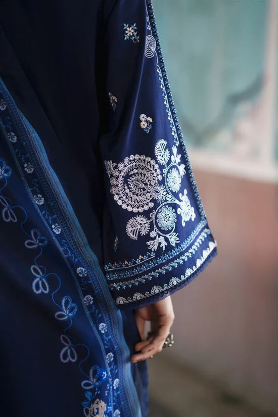 Casual Lite - 3 Piece Stitched Cotton Lawn Suit (Azure Bloom)
