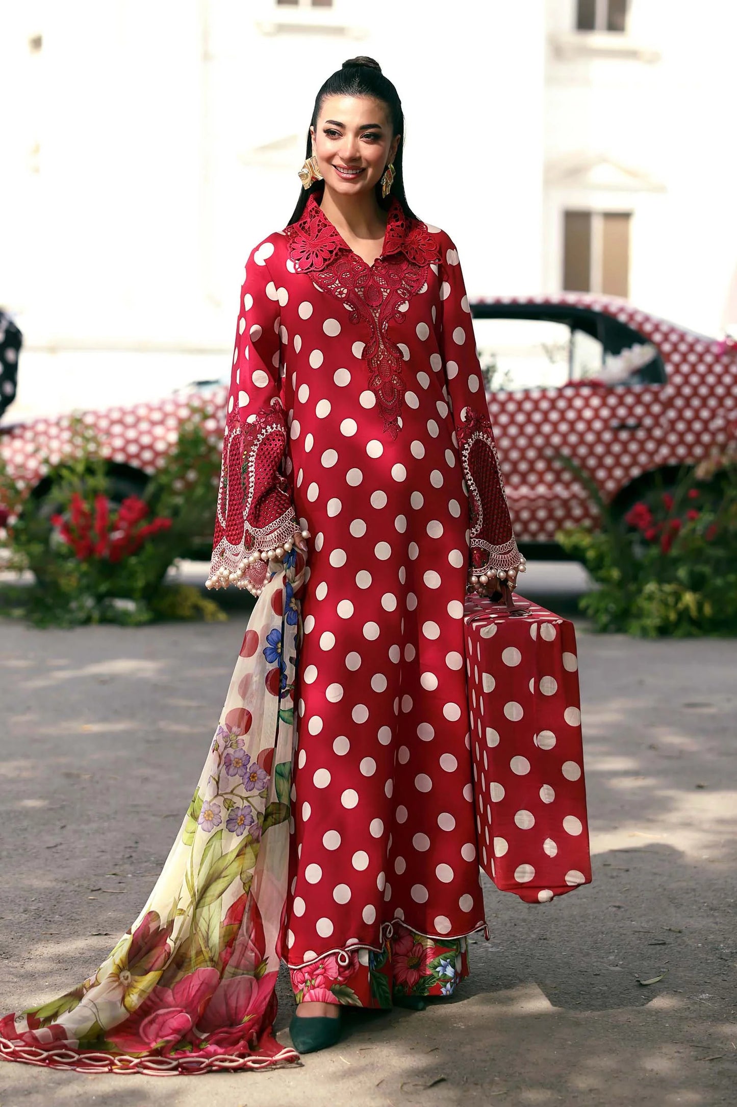 Maria.B M.PRINTS Embroidered Lawn 3 Piece Unstitched Suit – (08B)