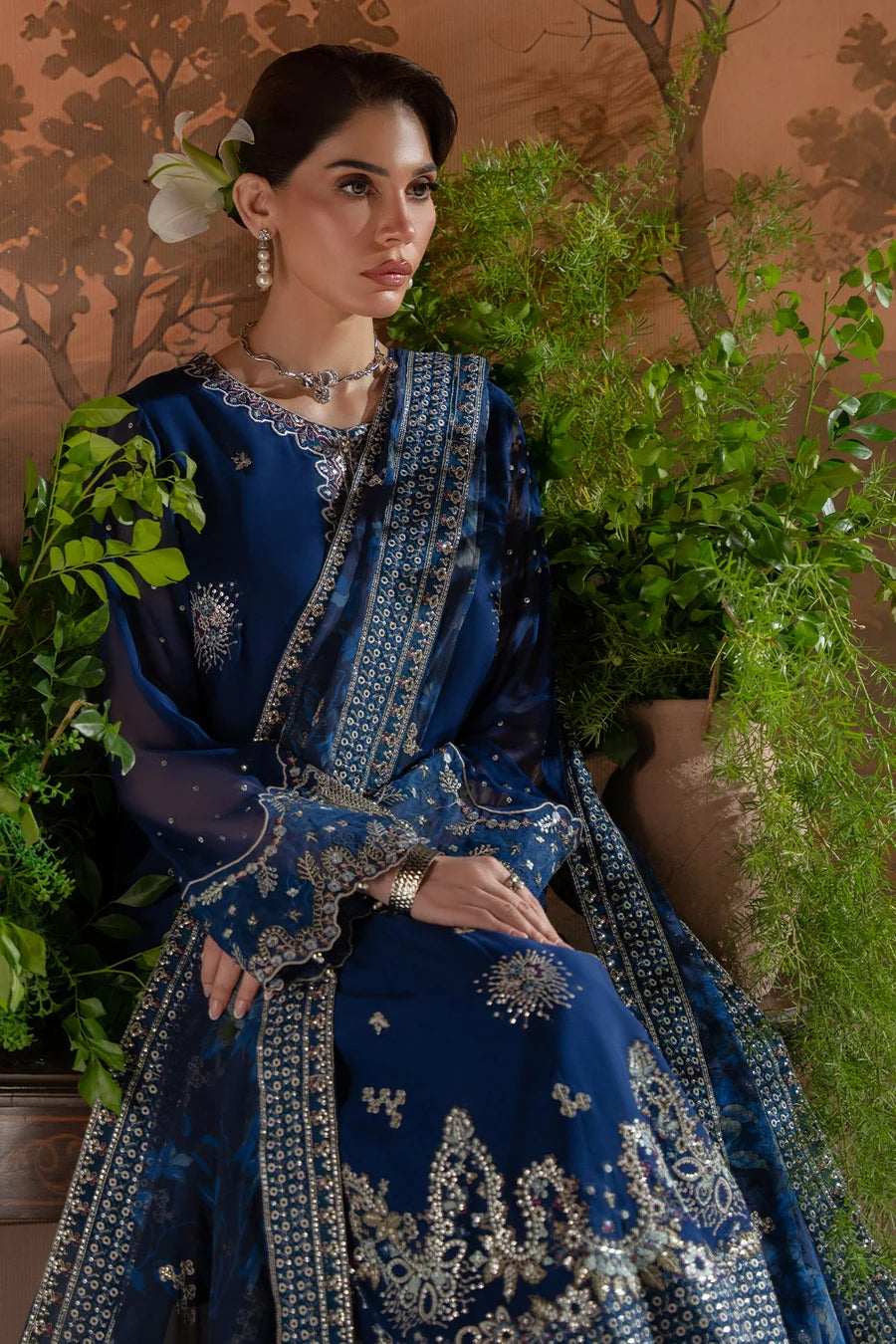 Nureh by Amaya Embroidered Chiffon Unstitched 3-Piece Suit (AM-45)