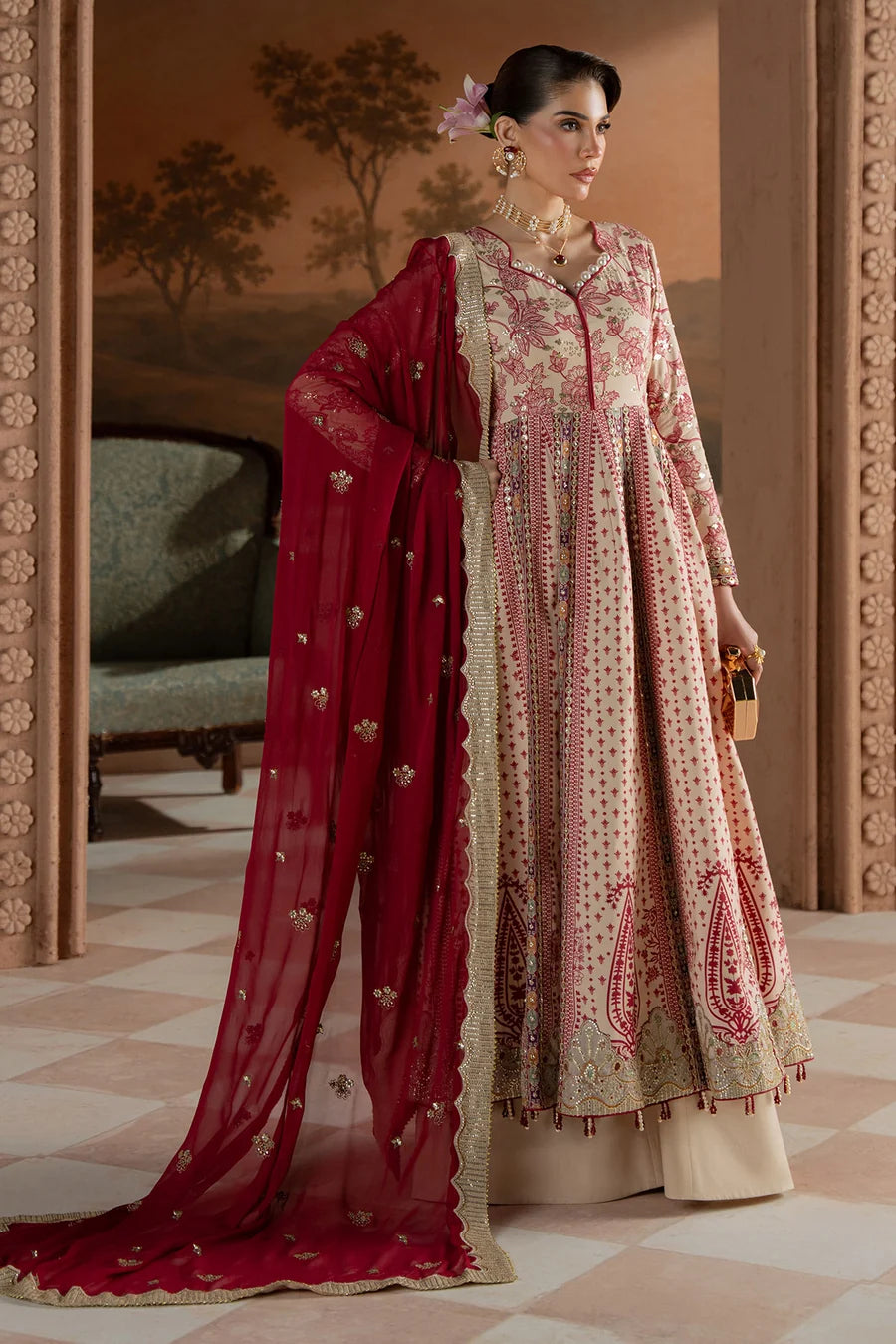 Nureh by Amaya Embroidered Chiffon Unstitched 3-Piece Suit (AM-46)