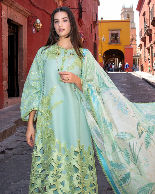 Hemline By Mushq - Embroidered Lawn 3 Piece Unstitched Suit (PALOMA)