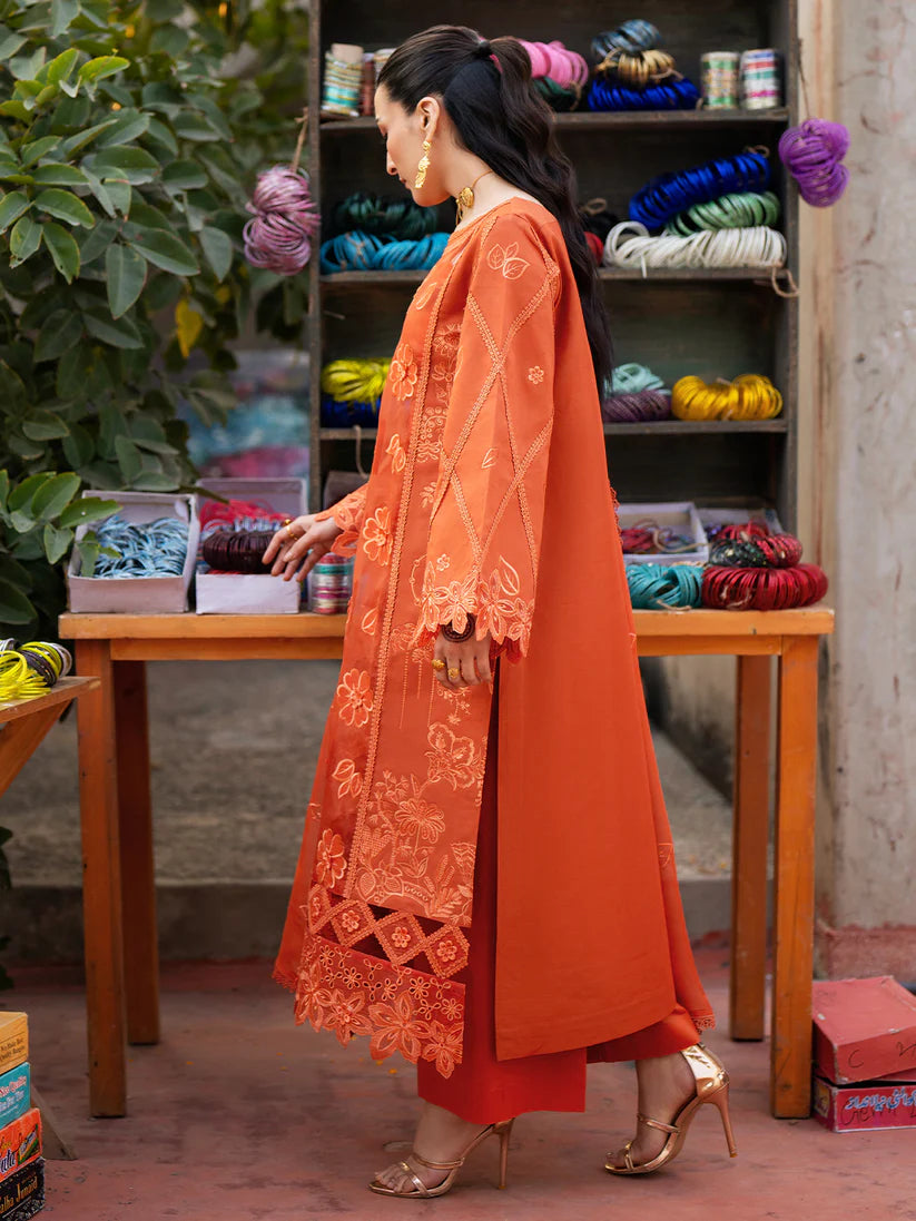 Inlays Mahnur – Embroidered Lawn 3 Piece Unstitched Suit with Chiffon Dupatta (ST-09)