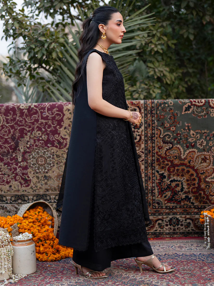 Inlays Mahnur – Embroidered Lawn 3 Piece Unstitched Suit with Chiffon Dupatta (ST-12)