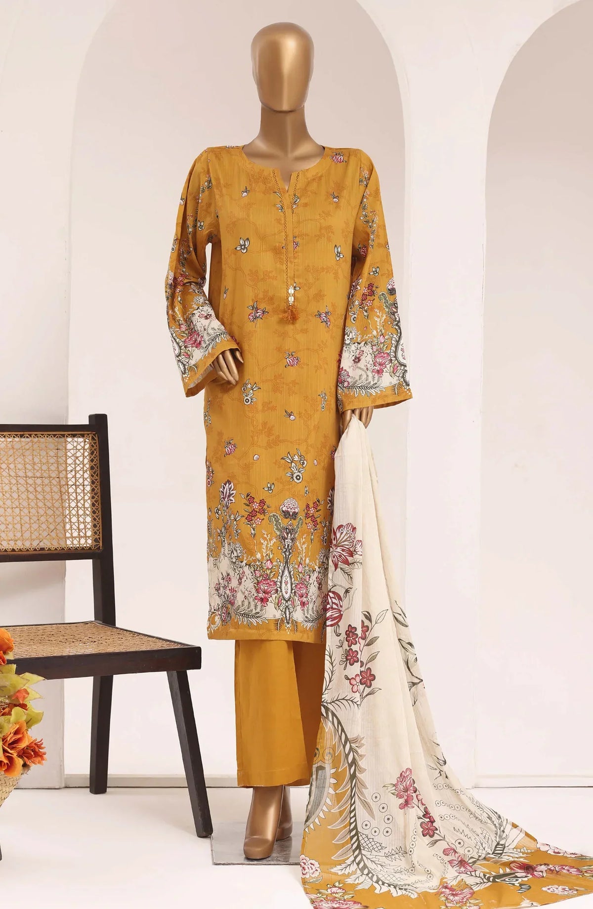 Sadabahar Printed Lawn Vol -10 Stitched 3 Piece Suit (D-05)