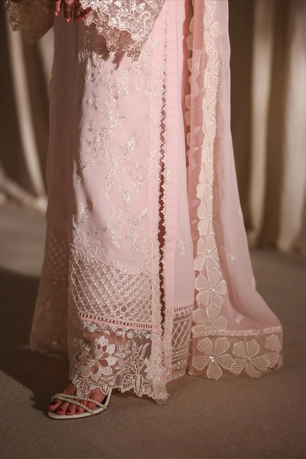 Azure Luxe Embroidered 3 Piece Unstitched Suit (Twirling Tulip)