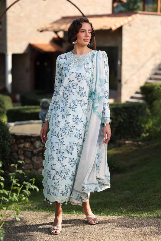 PrintKaari By Raaya Embroidered 3 Piece Stitched Suit (Celeste)