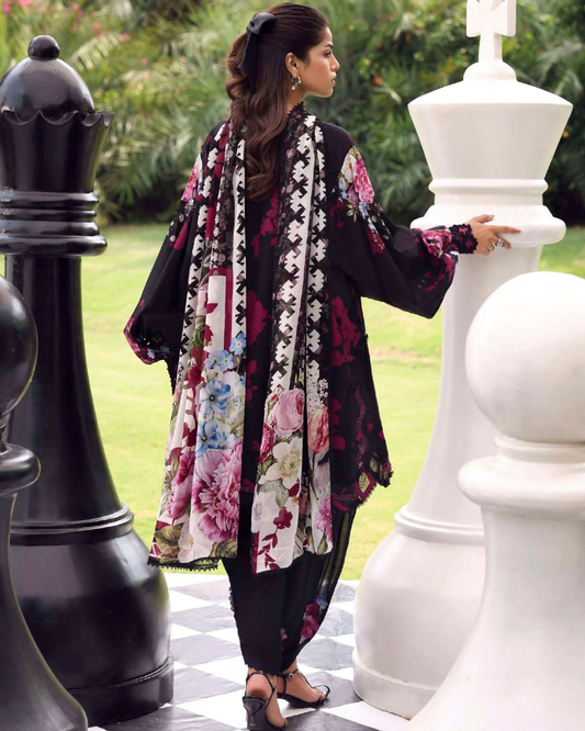 Elaf Belladore Prints Chiffon 26 Unstitched Premium 3 Piece Suit (EPA-4A)