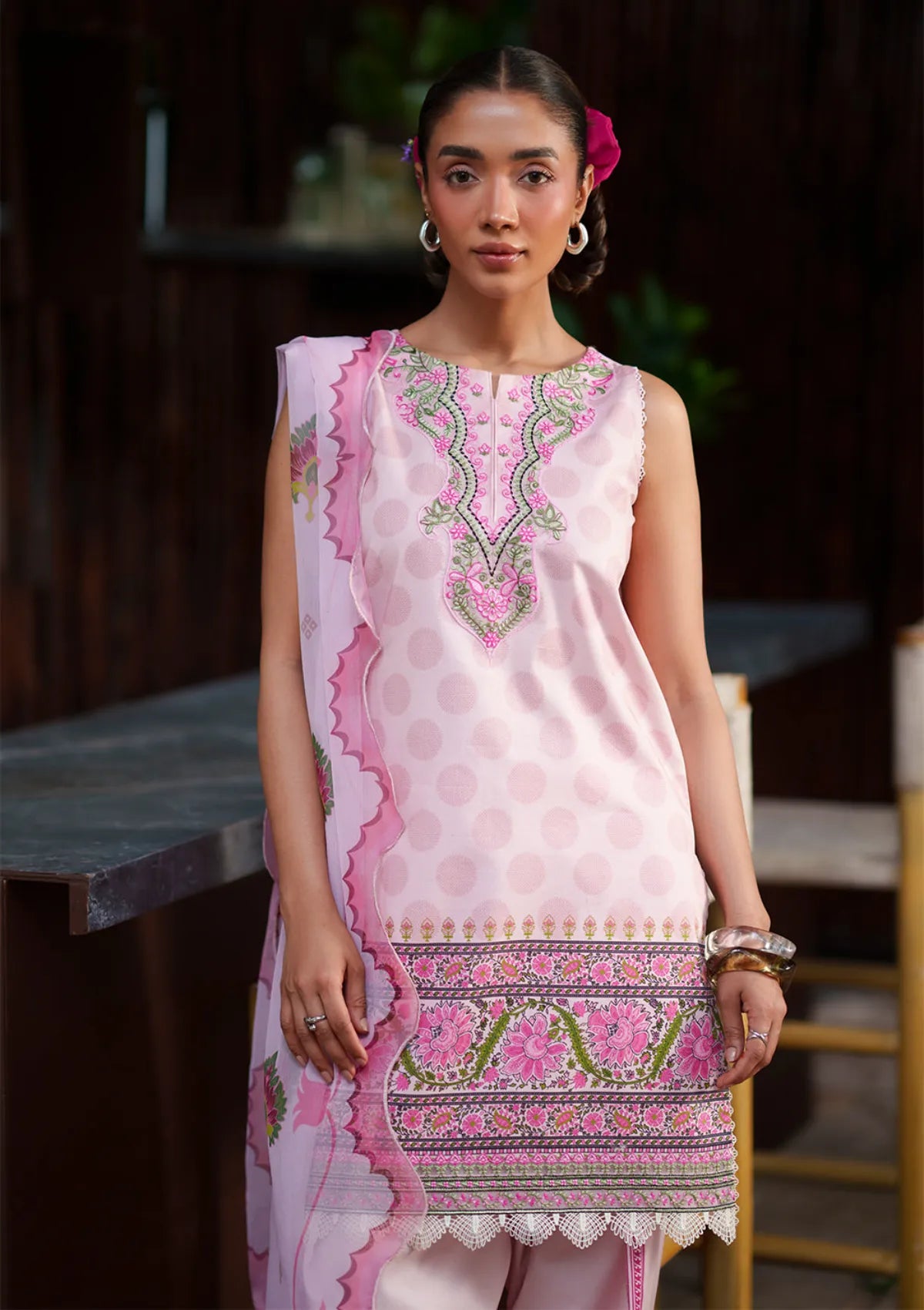 Laanem by Saira Rizwan stitched Embroidered Lawn 3 Piece Suit (AZURA-B)