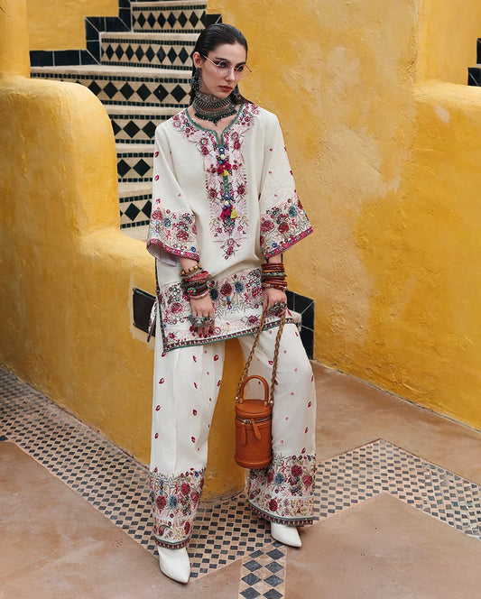 Mushq Nuvera 26 Embroidered 3-Piece Unstitched Suit (Vivienne Rose)