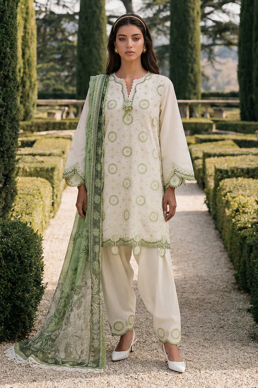 Zellbury Chikankari Embroidered Stitched 3 Piece Suit (4049)