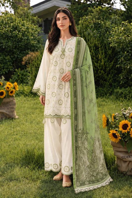 Zellbury Chikankari Embroidered Unstitched 3 Piece Suit (4049)
