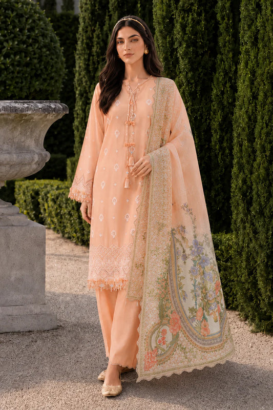 Zellbury Chikankari Embroidered Unstitched 3 Piece Suit (4072)