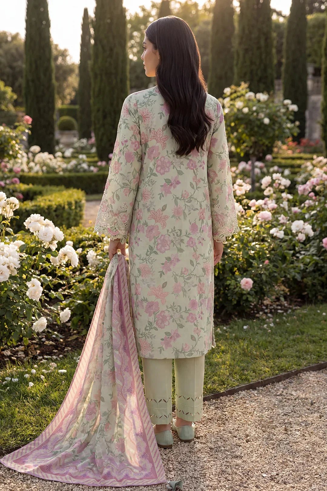 Zellbury Chikankari Embroidered Unstitched 3 Piece Suit (4098)