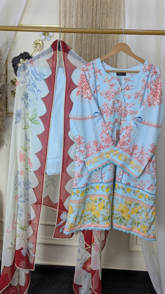 Coco By Zara Shahjahan 3-Piece Embroidered Lawn Suit (ELVO-4B)
