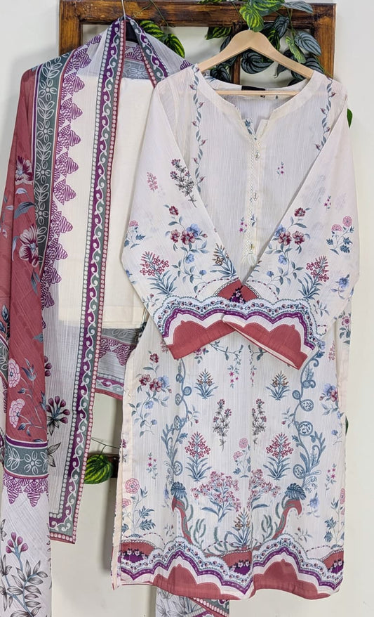 Sadabahar Printed Lawn Vol -10 Stitched 3 Piece Suit (D-08)