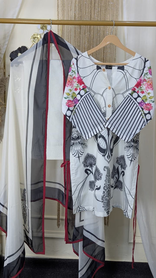 Coco By Zara Shahjahan 3-Piece Embroidered Lawn Suit (RAYA-10A)