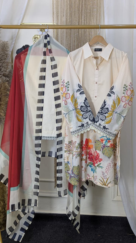 Coco By Zara Shahjahan 3-Piece Embroidered Lawn Suit (VERA-3A)
