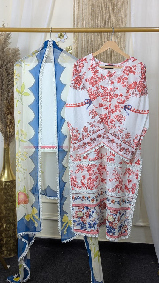 Coco By Zara Shahjahan 3-Piece Embroidered Lawn Suit (ELVO-4A)