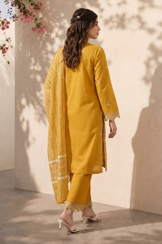 Zellbury Embroidered Kurta Dupatta Trouser 3-Piece Stitched Suit (3226)