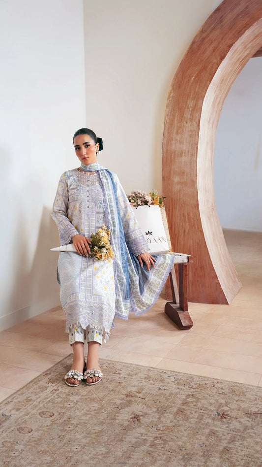 Falak – Embroidered Dobby Lawn 3-Piece Suit (stitch)