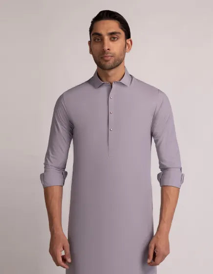 Lilac Casual Blended Semi-Formal Stitched Kameez Shalwar – Regular Fit