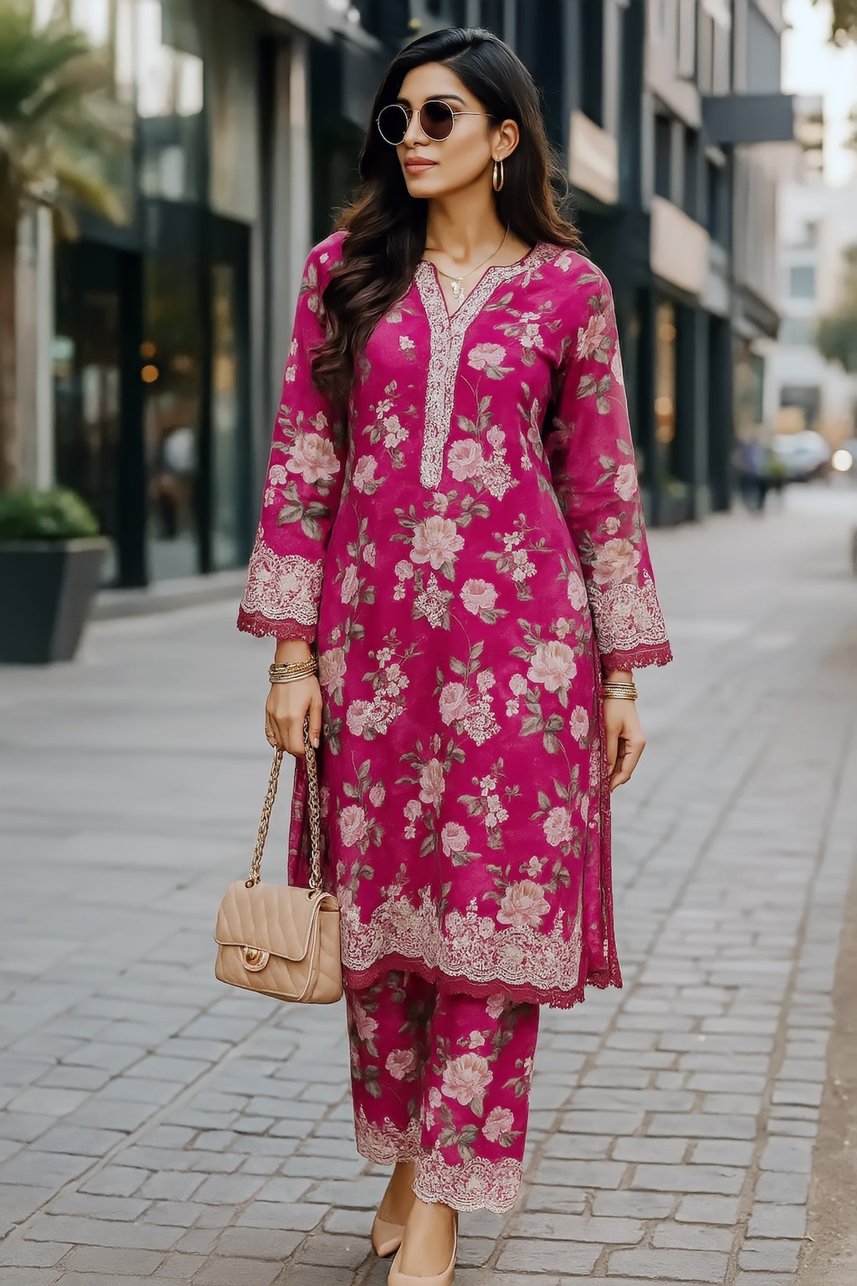 Lakhany LG-AR-0176 02 Piece Ready to wear Embroidered Shirt & Trouser