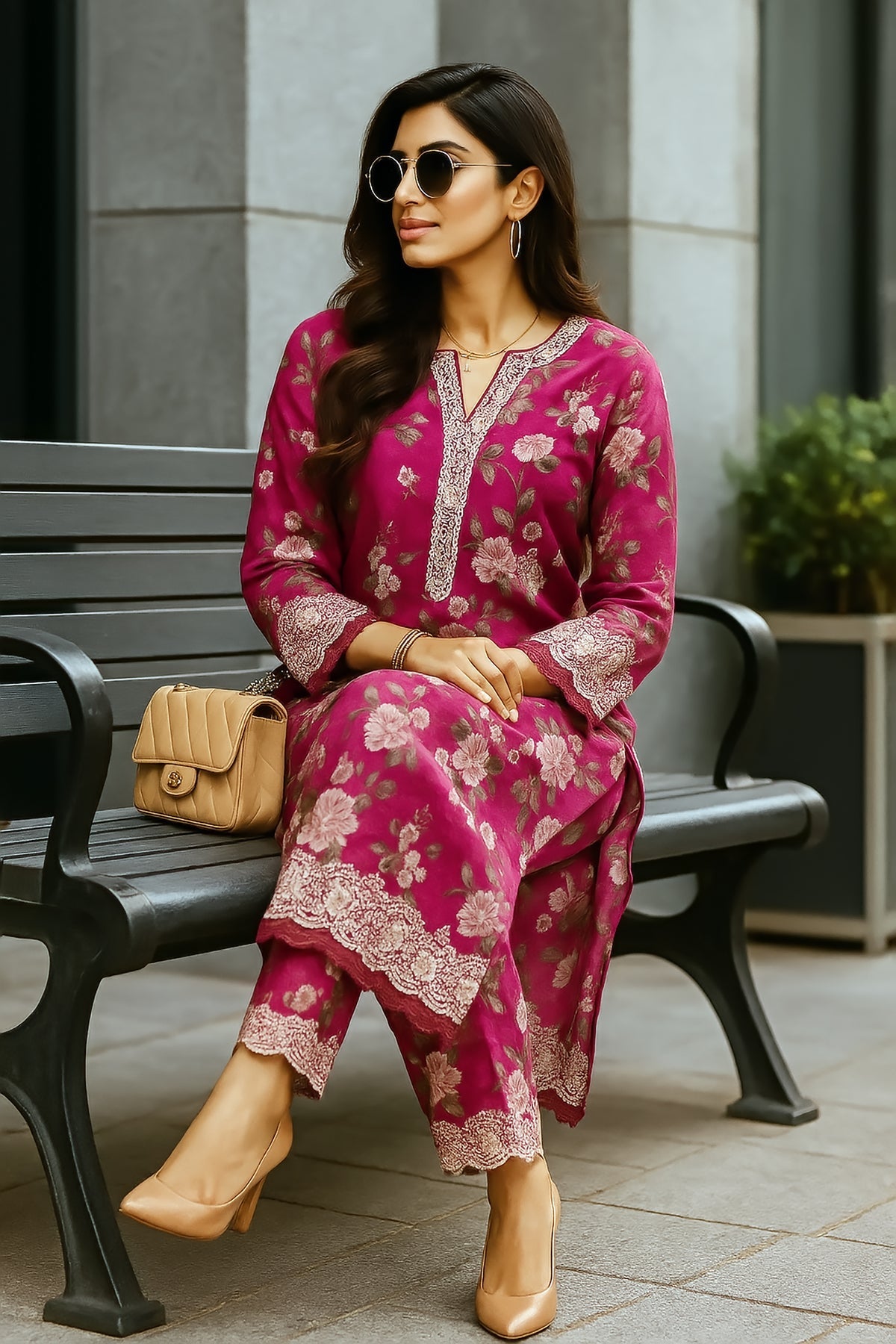Lakhany LG-AR-0176 02 Piece Ready to wear Embroidered Shirt & Trouser