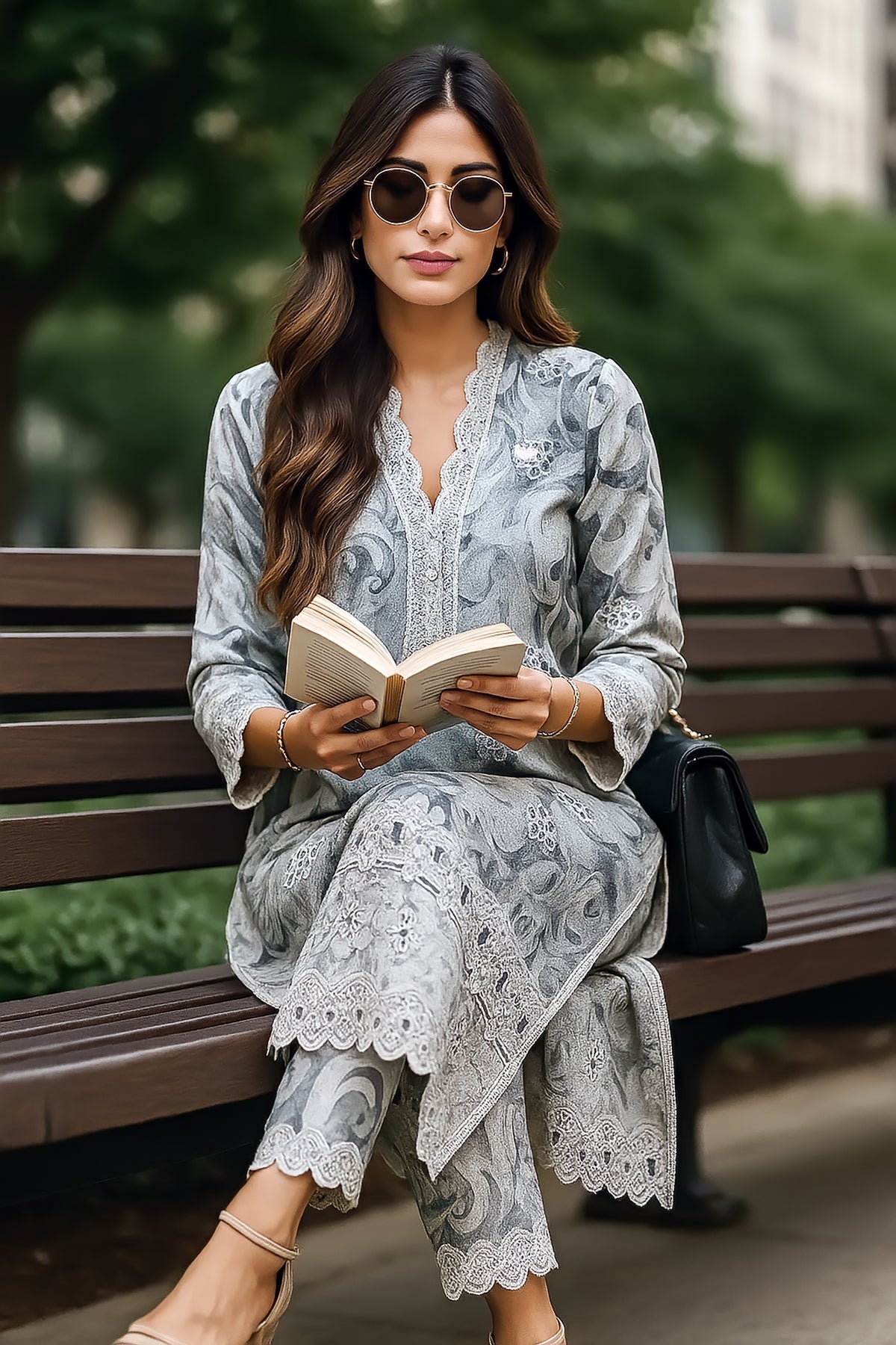 Lakhany LG-IZ-0370 02 Piece Ready to wear Embroidered Shirt & Trouser
