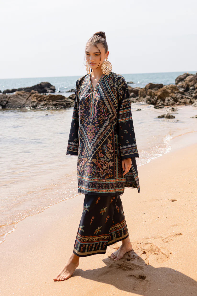 Aabyan Coat Set Signature Prints Ready To Wear Cotton 2 Piece Suit ARVEN (AX-06)