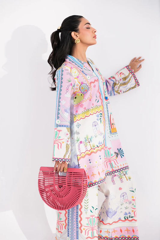 Aabyan Coat Set Signature Prints Ready To Wear Cotton 2 Piece Suit NEREL (AX-07)