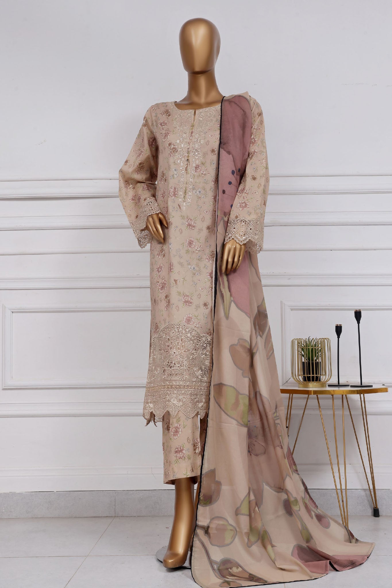 Raya By Sada Bahar Stitched 3 Piece Festive Emb Lawn Vol-02 Collection'2025-CW-83-Skin