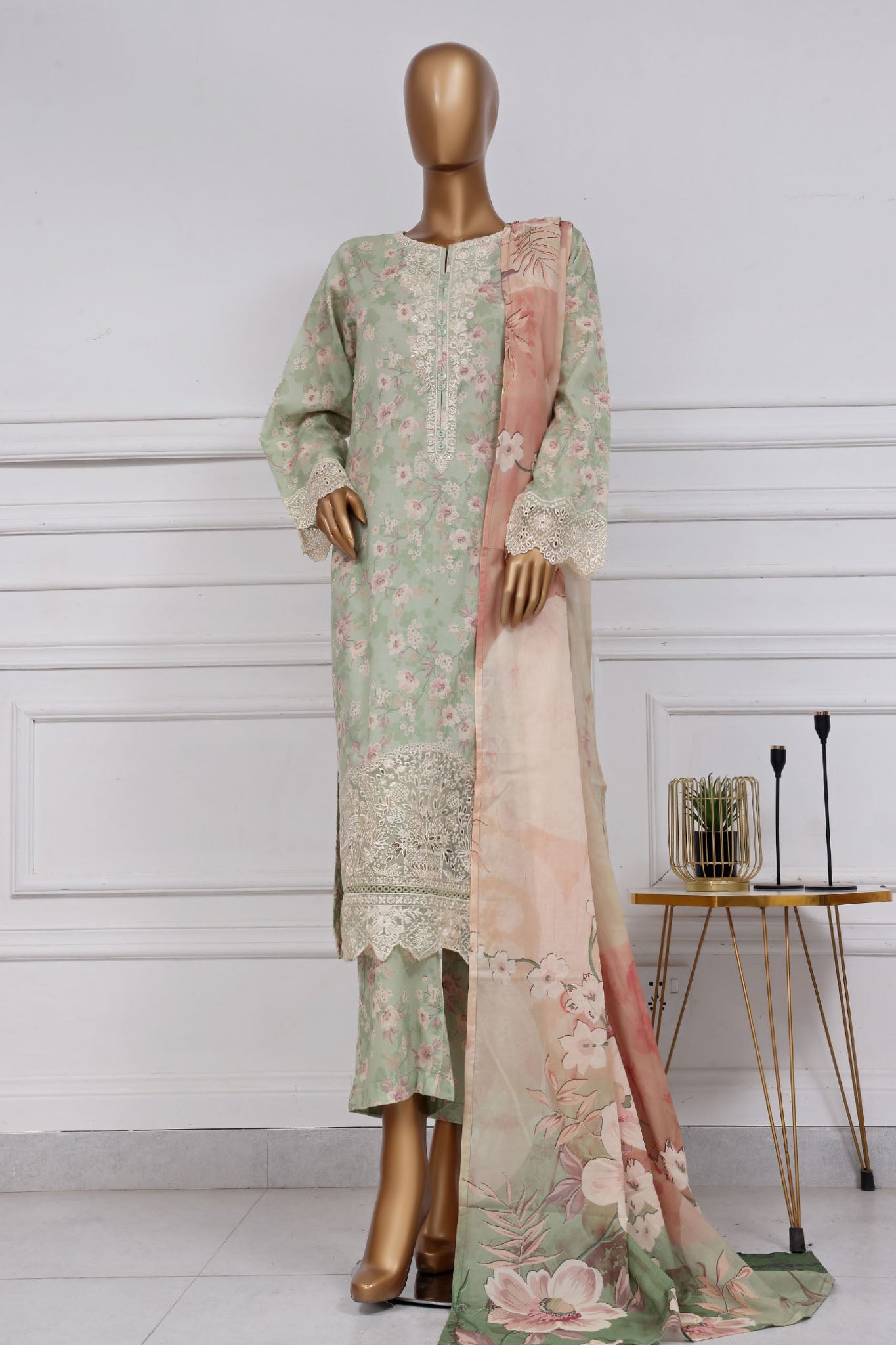 Raya By Sada Bahar Stitched 3 Piece Festive Emb Lawn Vol-02 Collection'2025-CW-86-Pista