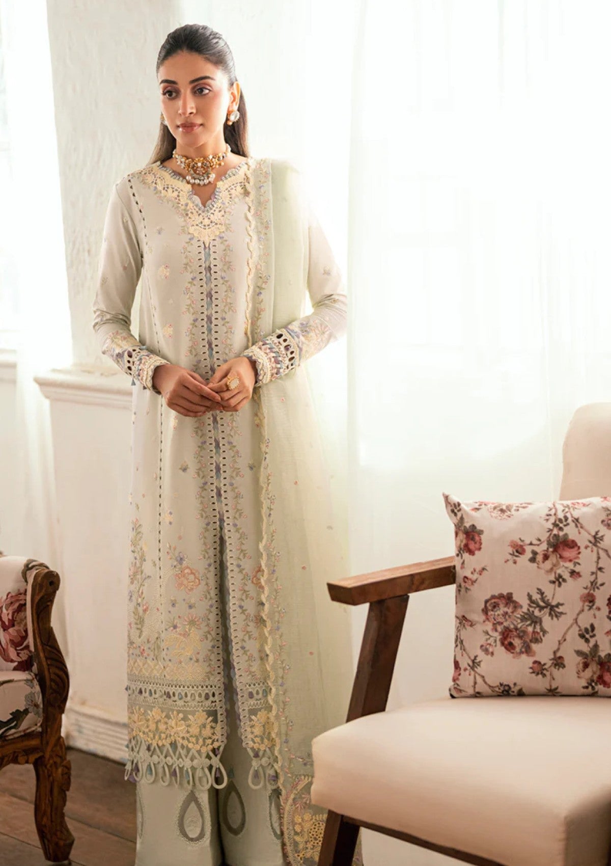 Qalamkar SB#08 Rimsha Lawn Luxury Eid Edit 25