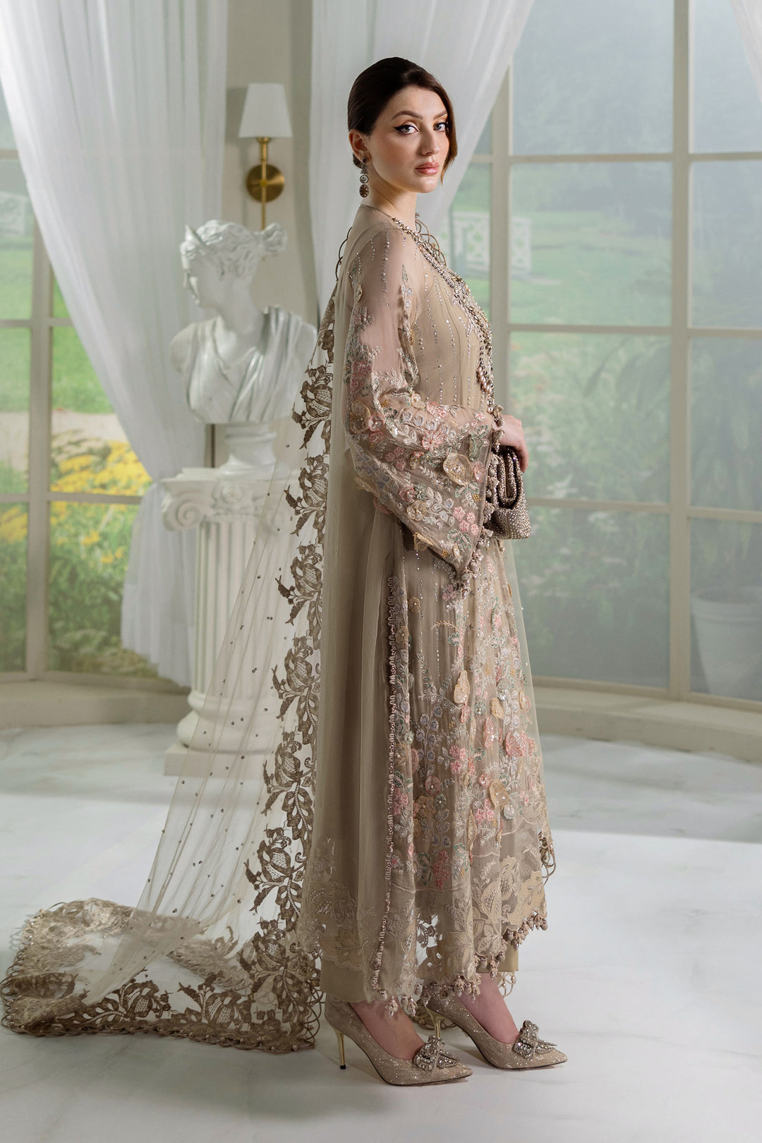 Maria B MPC-25-107 3 Piece Unstitched Embroidered Chiffon Suit