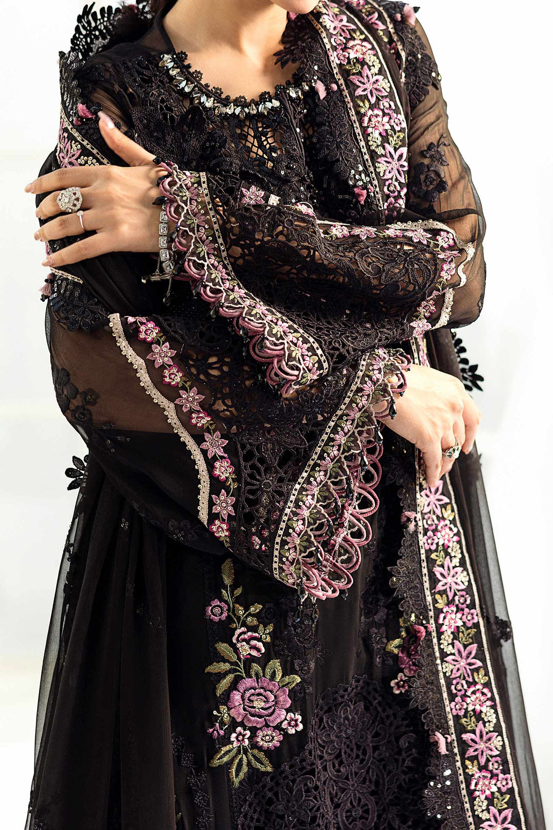 Maria B MPC-25-104 3 Piece Unstitched Embroidered Chiffon Suit