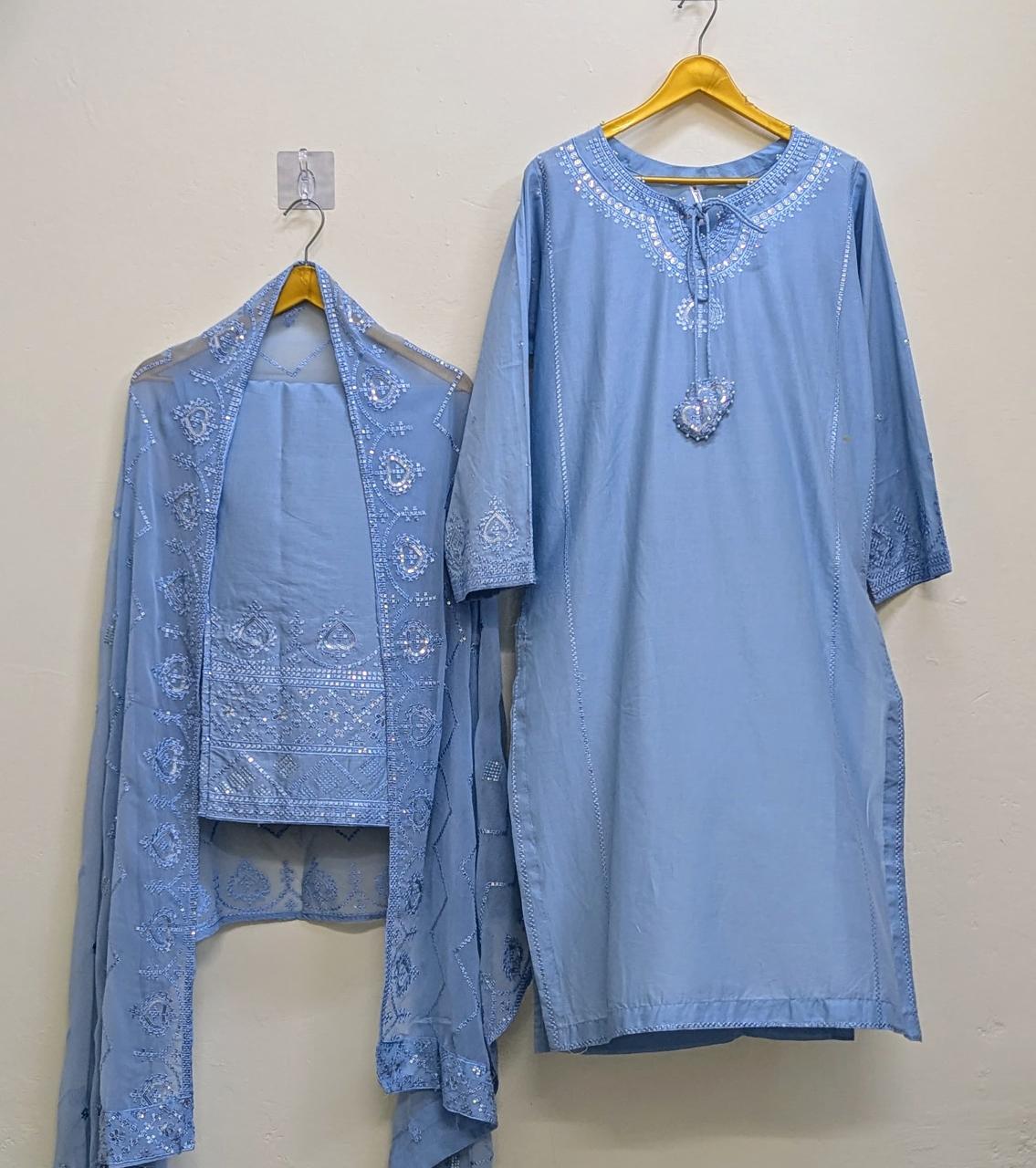 Amna Khurram Saima-Aug05 Skyblue Ready to wear