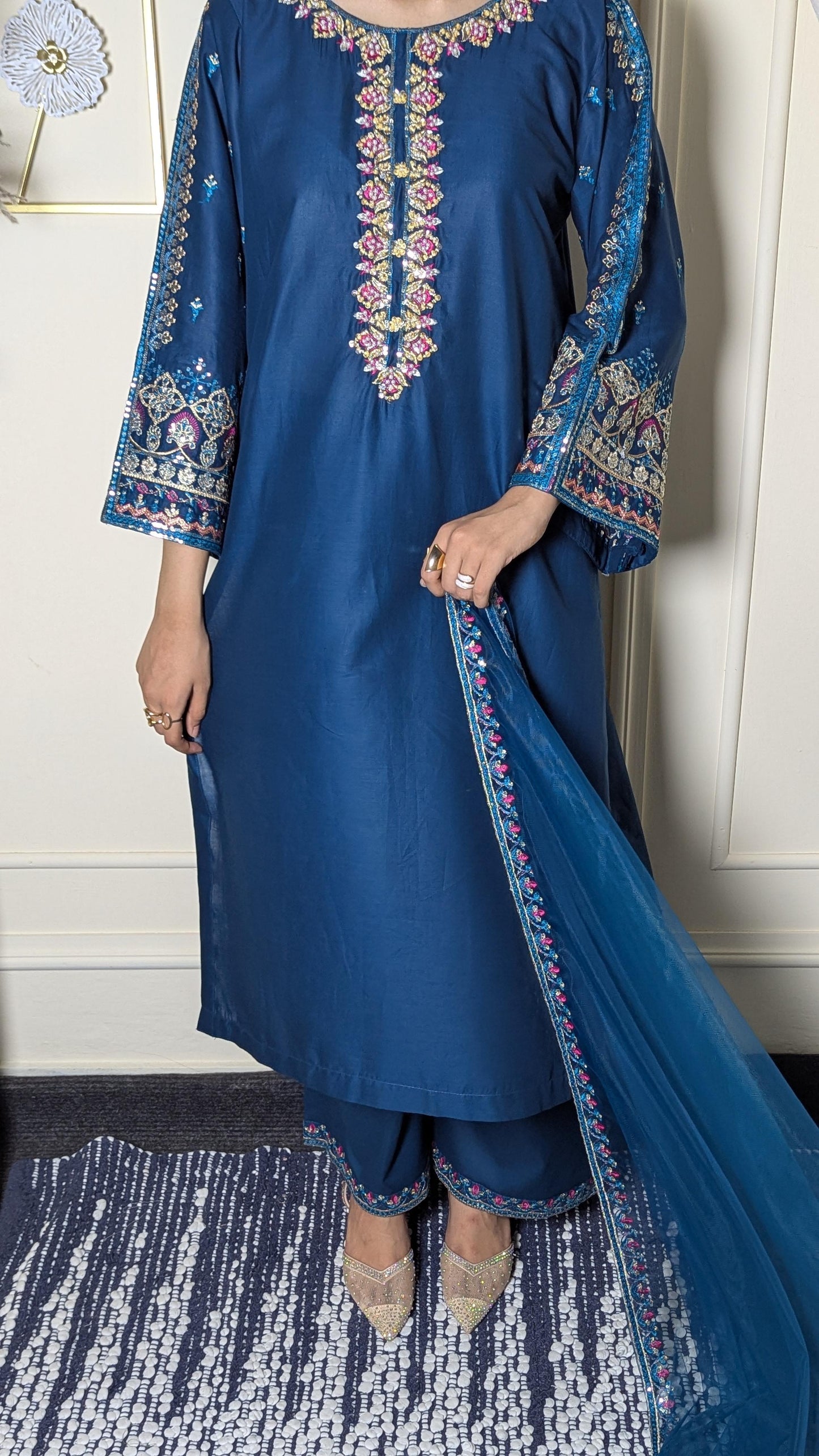 Amna Khurram Saima-Aug1 Blue Ready to wear