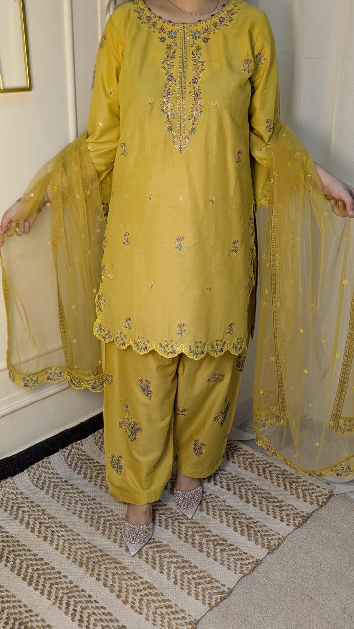 Amna Khurram Saima-Aug3 Yellow Ready to wear