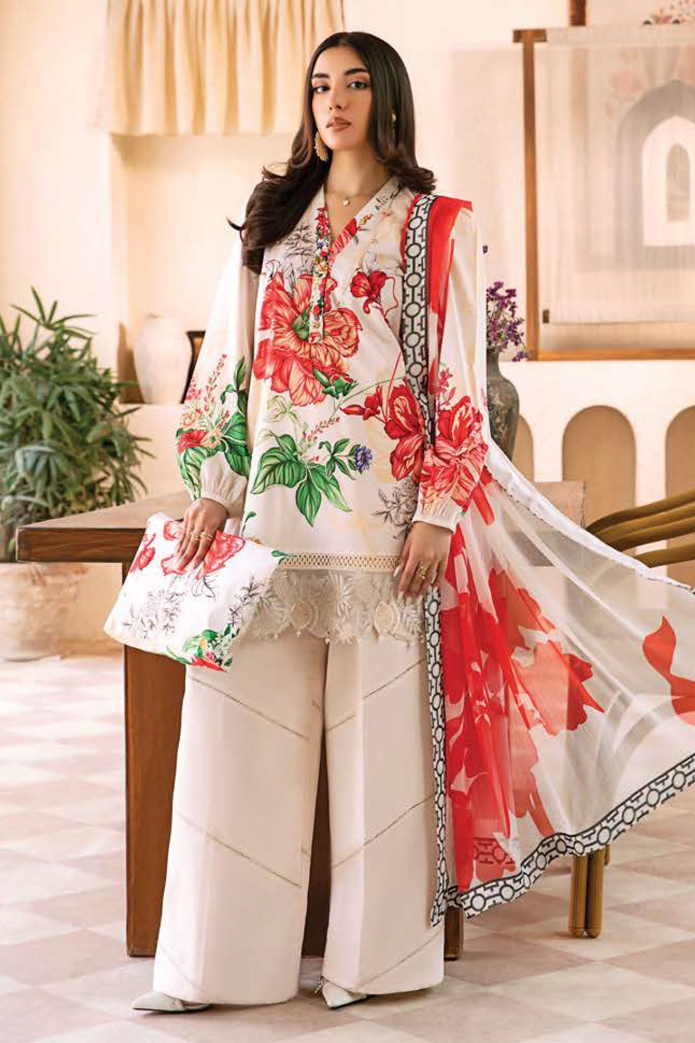 M.Basic by Maria B Unstitched 3 Piece Eid II Lawn Collection'2025-MB-907-B