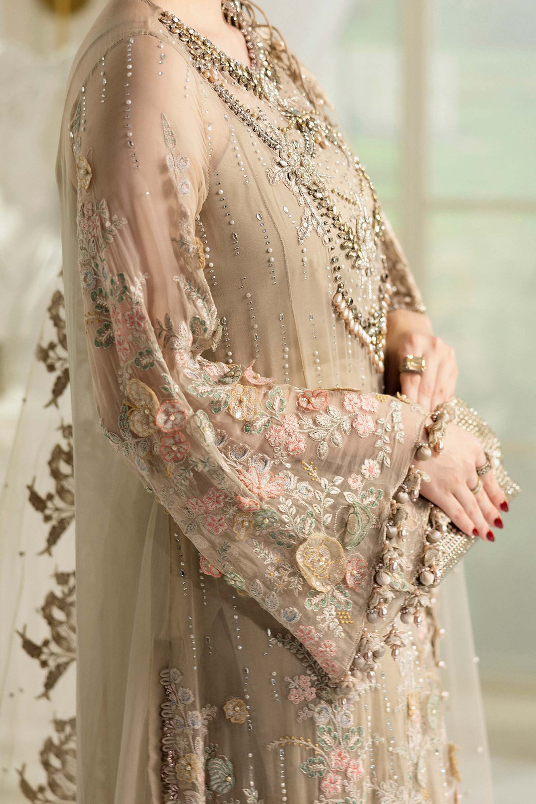 Maria B MPC-25-107 3 Piece Unstitched Embroidered Chiffon Suit