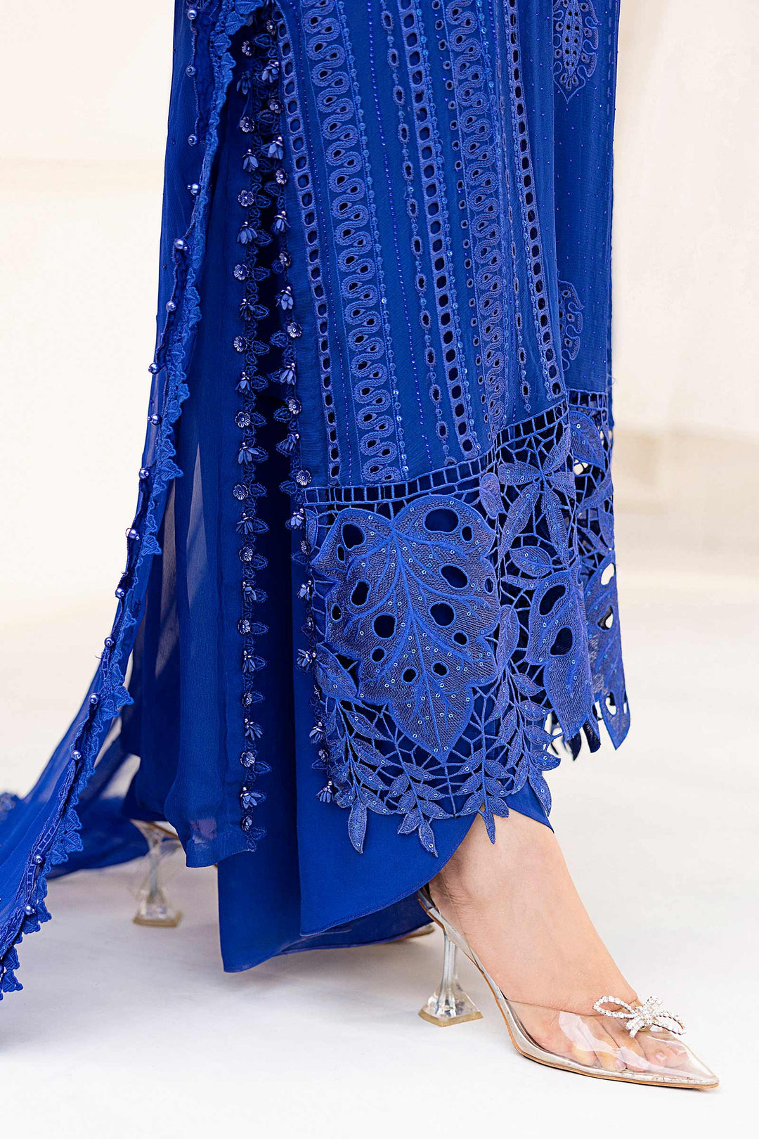 Maria B MPC-25-103 3 Piece Unstitched Embroidered Chiffon Suit