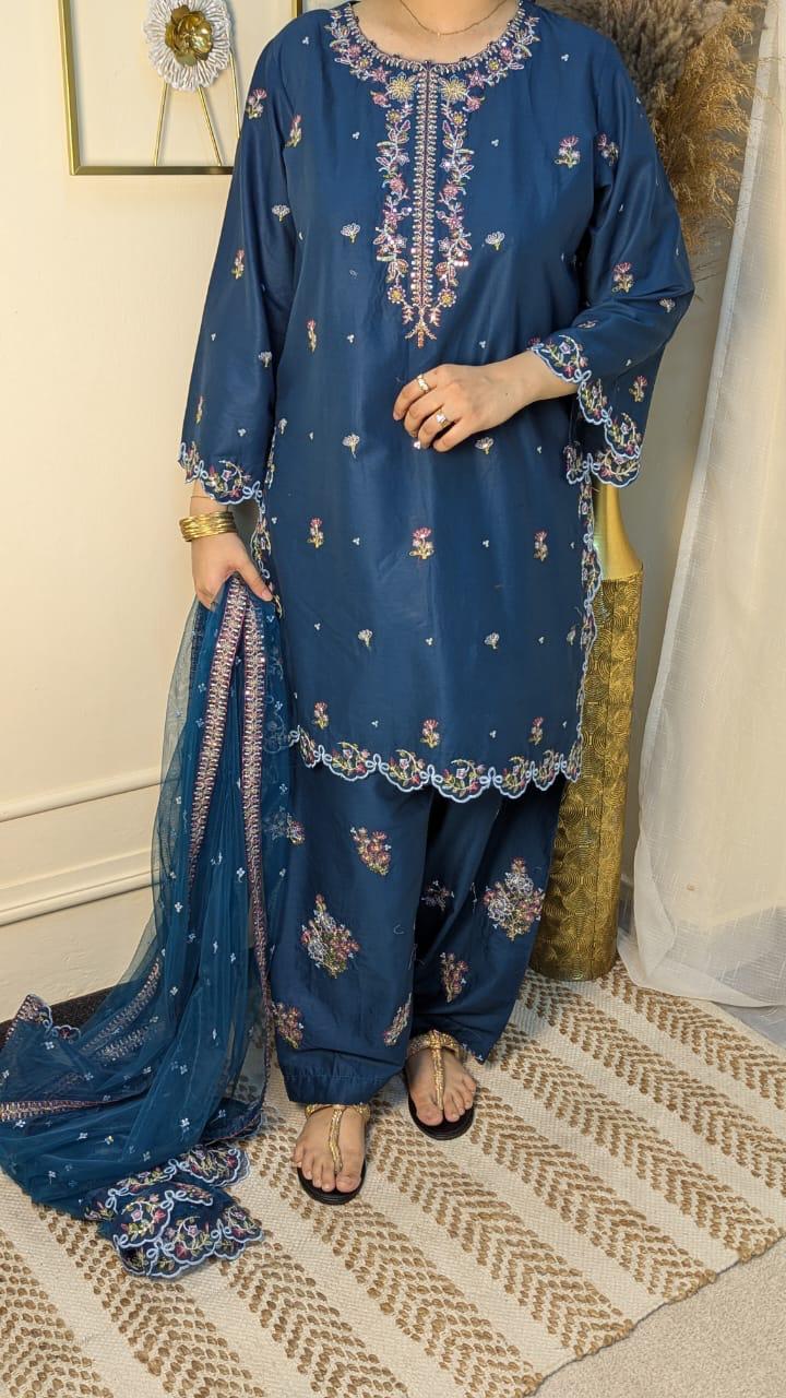 Amna Khurram Saima-Aug3 Blue Ready to wear