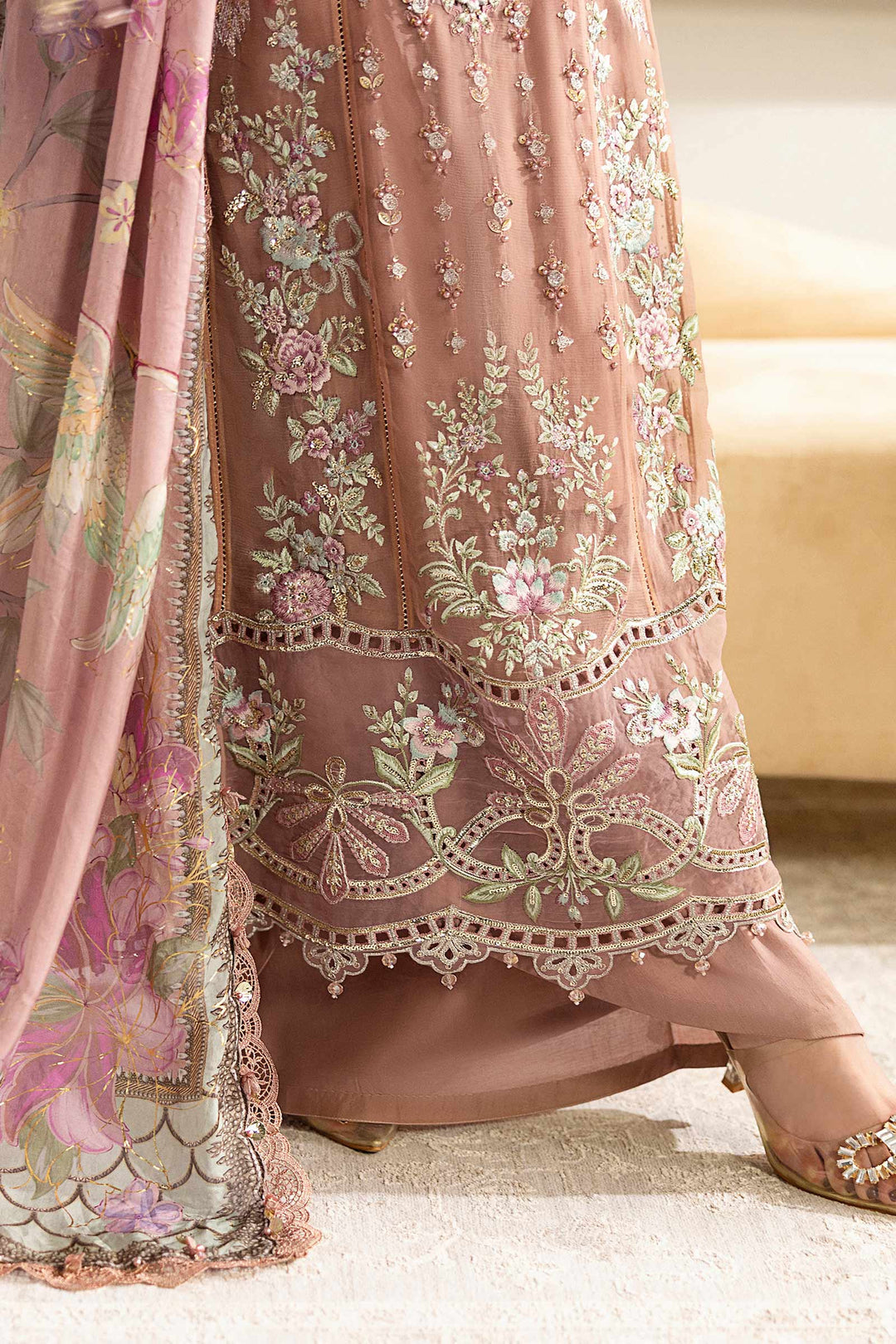 Maria B MPC-25-105 3 Piece Unstitched Embroidered Chiffon Suit