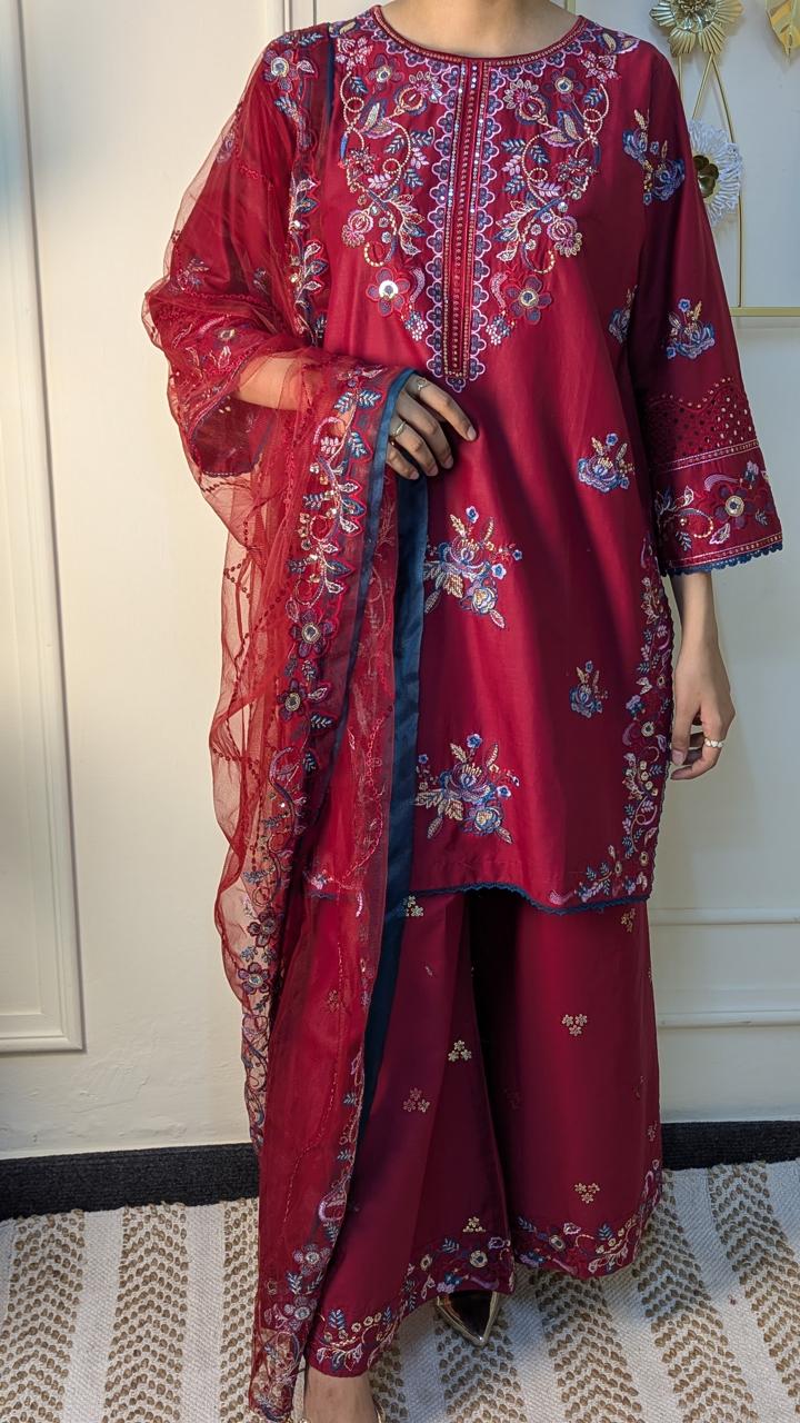 Amna Khurram Saima-Aug02 Red Ready to wear