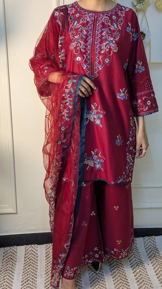 Amna Khurram Saima-Aug02 Red Ready to wear