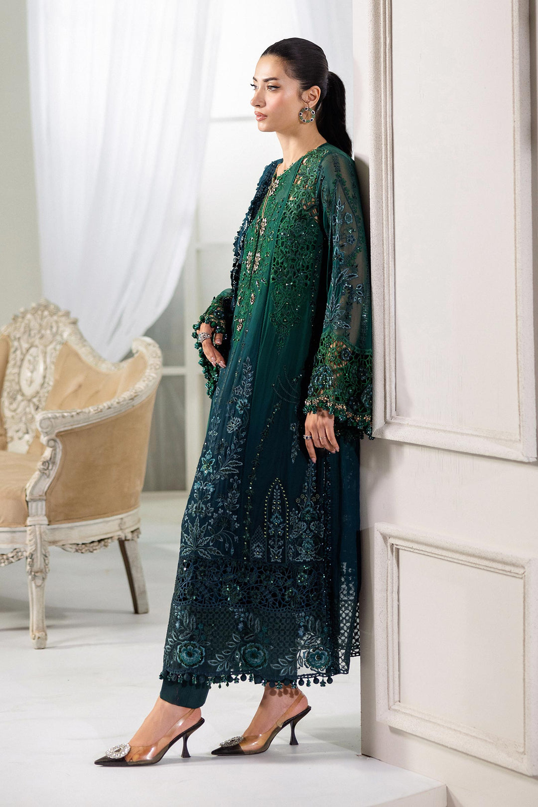 Maria B MPC-25-106 3 Piece Unstitched Embroidered Chiffon Suit