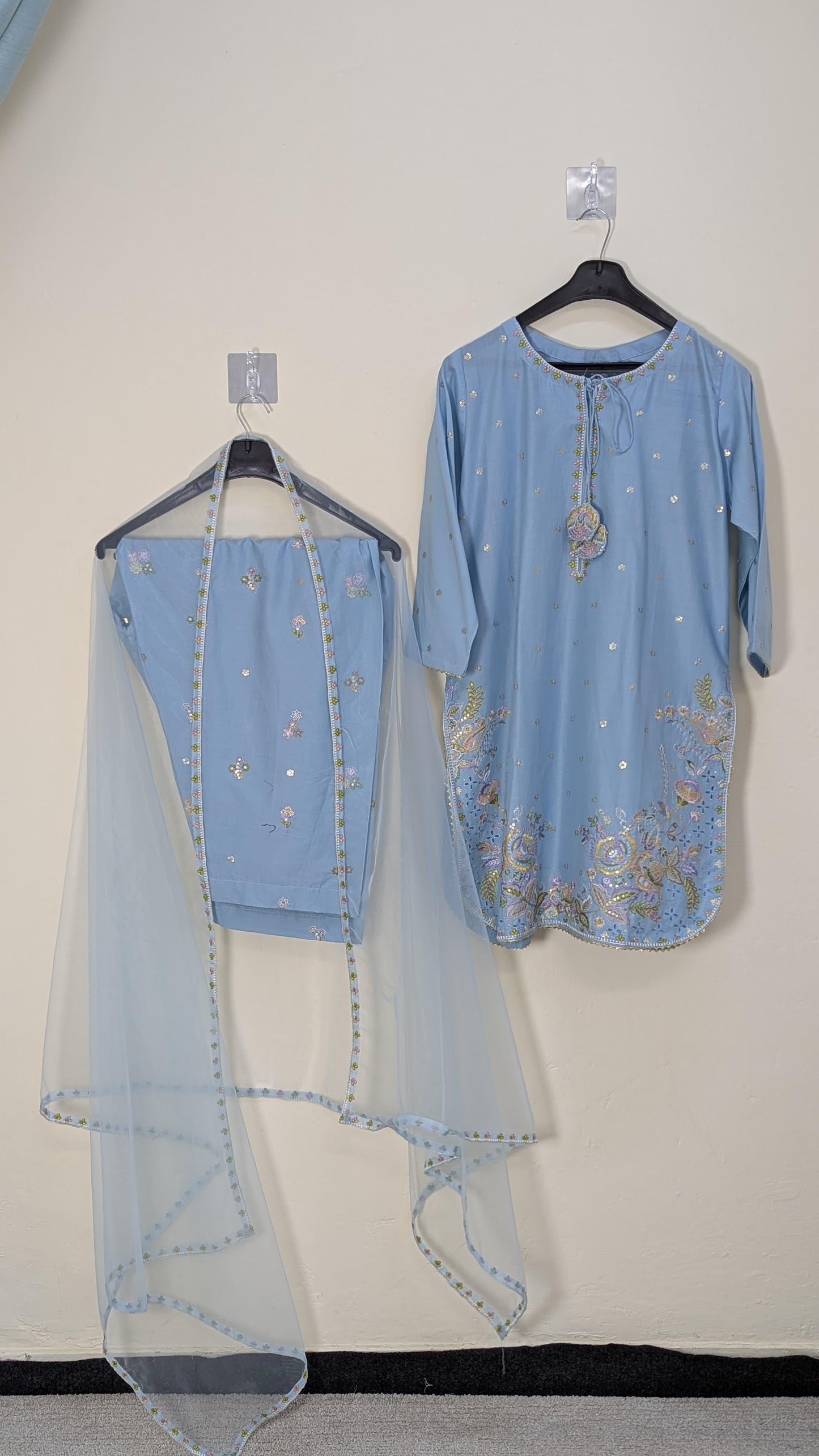Amna Khurram Saima-Aug04 Sky-Blue Ready to wear