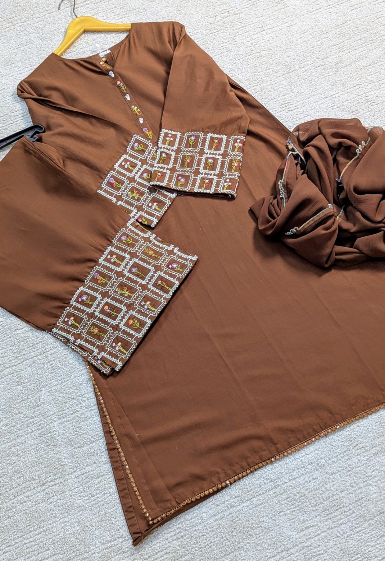 Amna Khurram Zimal-Aug10 Brown Ready to wear