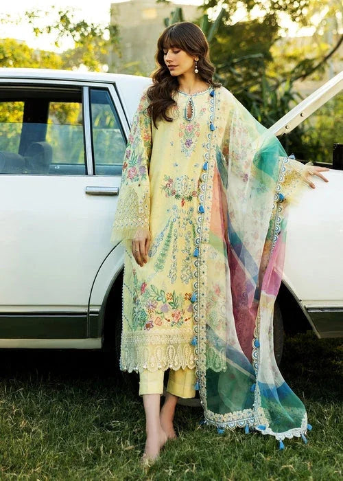 Sadaf Fawad Khan D03-B MID SUMMER EVENING Siraa Embroidered Lawn Unstitched 3Pc Suit